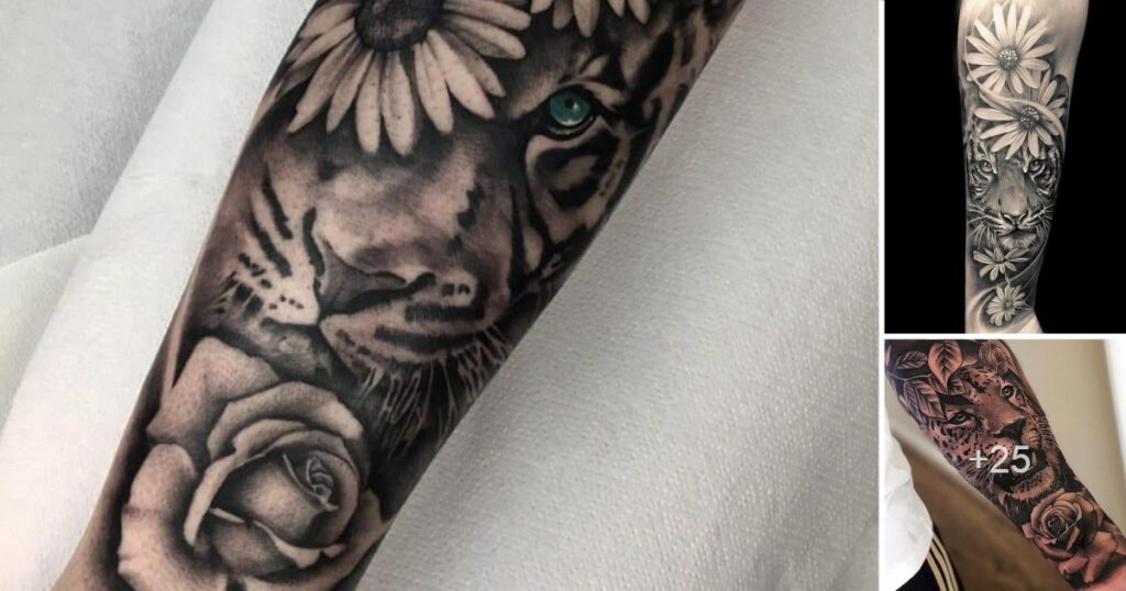 Lee más sobre el artículo 25 Diseños originales de Tatuajes de Rosas y Tigres