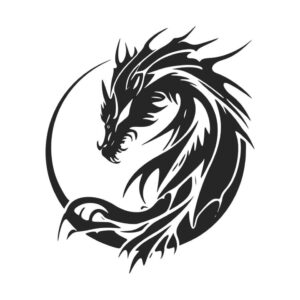 Lee más sobre el artículo Libere el poder de su marca con un logotipo de cabeza de dragón limpio y minimalista.