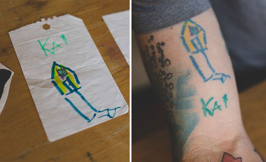 Lee más sobre el artículo This Dad Has Been Tattooing His Son’s Drawings On His Own Arm Since He Was 5